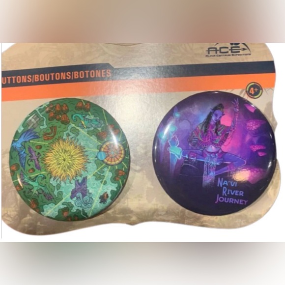 Disney Other - DISNEY PARKS THE WORLD OF AVATAR PANDORA ACE NAVI RIVER BUTTONS SET NEW WITH TAG